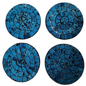 Blue Mosaic Coasters - Set of 4